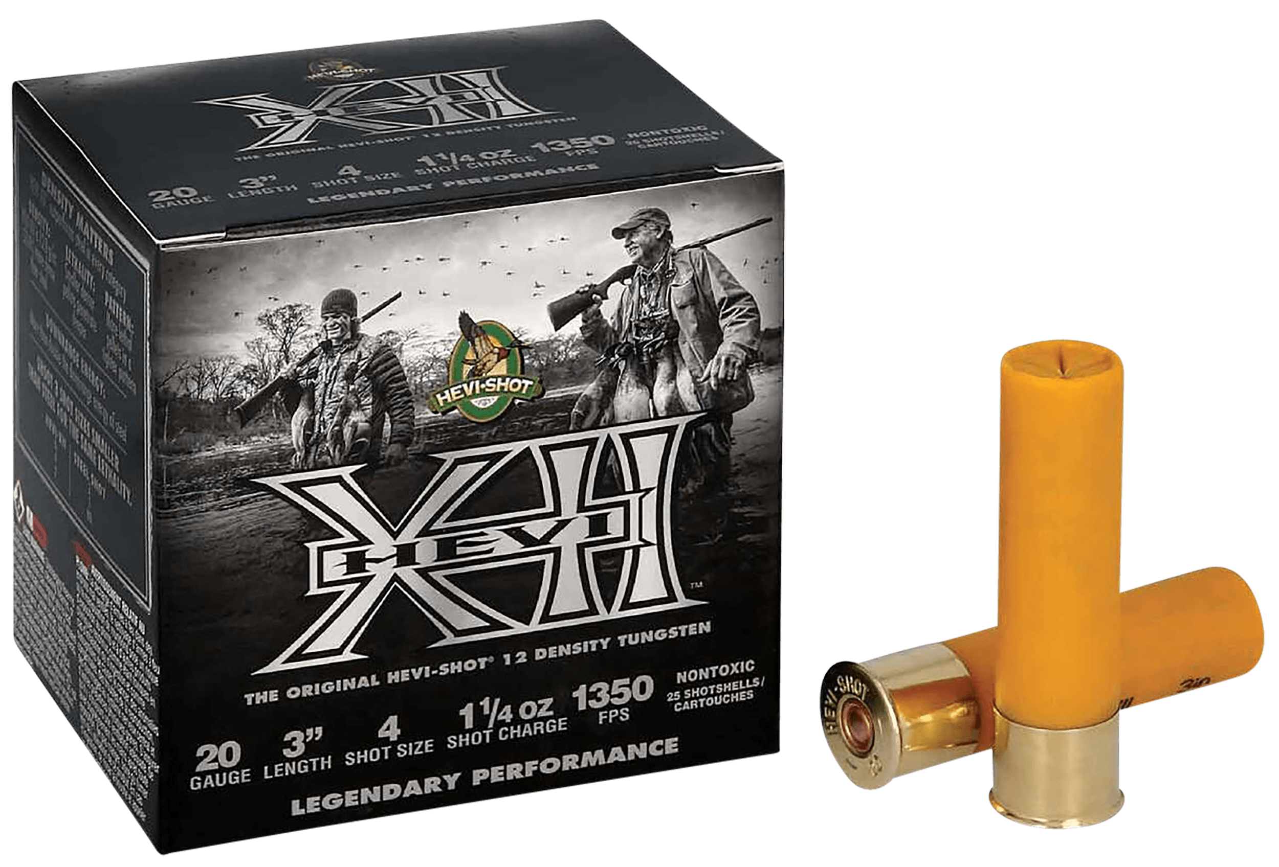 HEVI-Shot HS53204 HEVI-XII  20Gauge 3" 1 1/4oz Tungsten 4Shot 25 Rounds