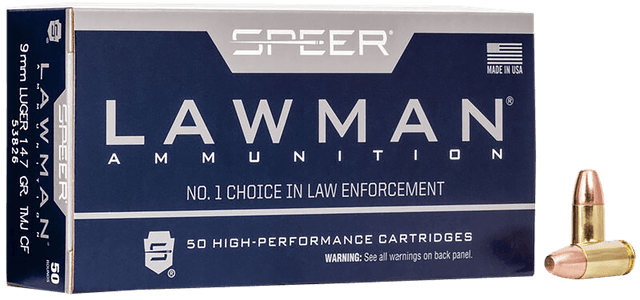 Cci Lawman Clean-Fire 9mm Luger Total Metal Jacket Flat Nose 147 Grain 50 Rounds