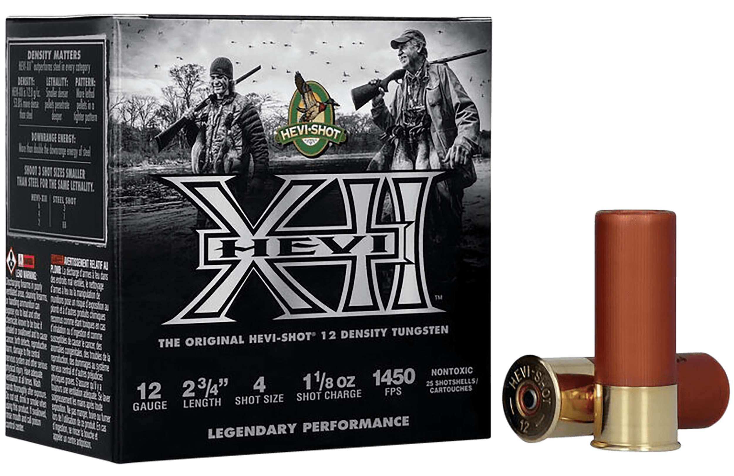 HEVI-Shot HS51314 HEVI-XII 12Gauge 2.75" 1 1/8oz Tungsten 4Shot 25 Rounds