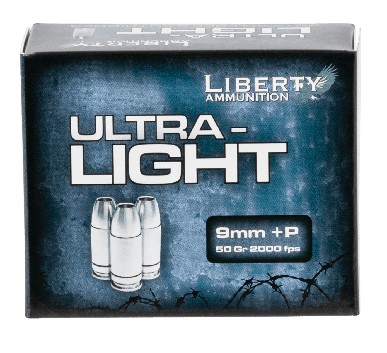 Liberty Ammunition LAUL9052 Ultra-Light  9mmLuger+P 50gr Lead Free Fragmenting Hollow Point 20 Rounds