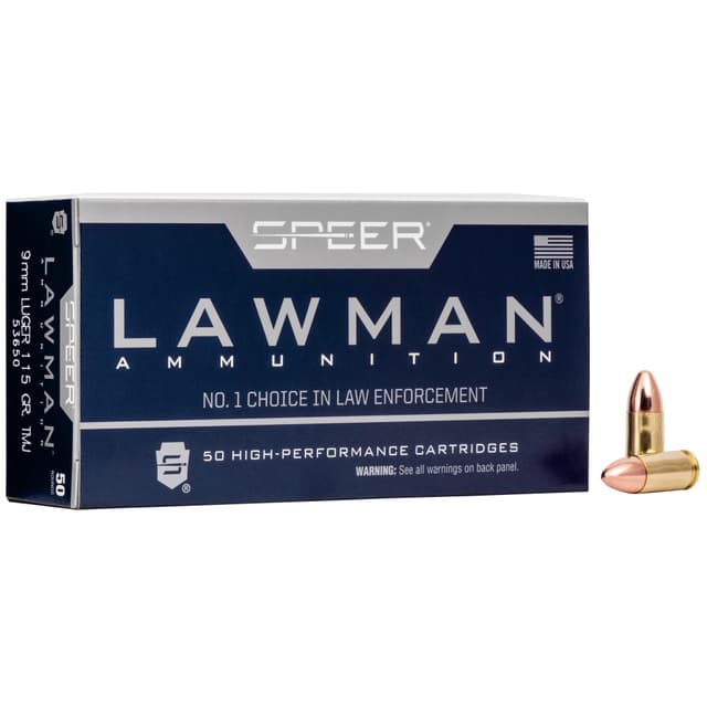 Speer SPR Lawman 9mm Luger Total Metal Jacket 115 Grain 50 Rounds