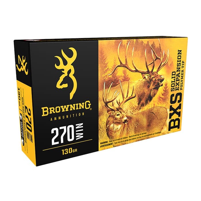 Browning BXS Copper Expansion 270 Winchester Lead Free Solid Expansion 130 Grain 20 Rounds