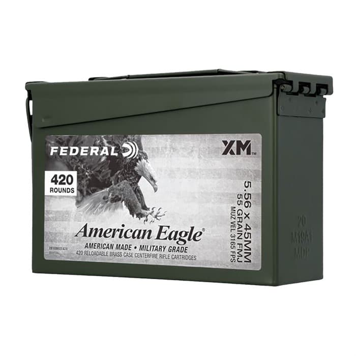 Federal American Eagle 5.56mm NATO Full Metal Jacket 55 Grain 420 Rounds