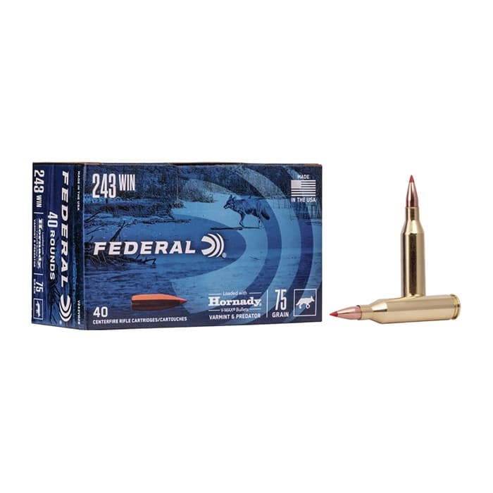 Federal V-Max 243 Winchester 75 Grain 40 Rounds