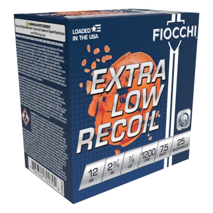Fiocchi Exacta Trainer Shotgun Loads 12 ga. 2.75 in. 7/8 oz. 1200 FPS 7.5 Shot 25 rd.