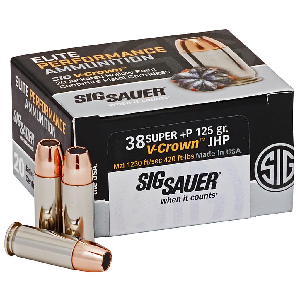 Sig Sauer Elite V-Crown 38 Special Jacketed Hollow Point 125 Grain 20 Rounds