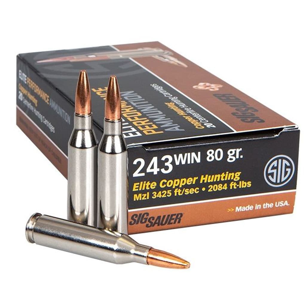 Sig Sauer Elite Copper 243 Winchester Solid Copper 80 Grain 20 Rounds