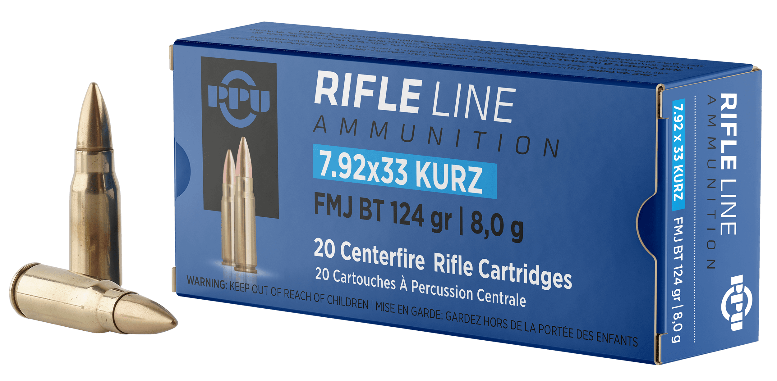 Prvi Partisan PPU PP7K 7.9x33mm Kurz Full Metal Jacket 124 Grain 20 Rounds