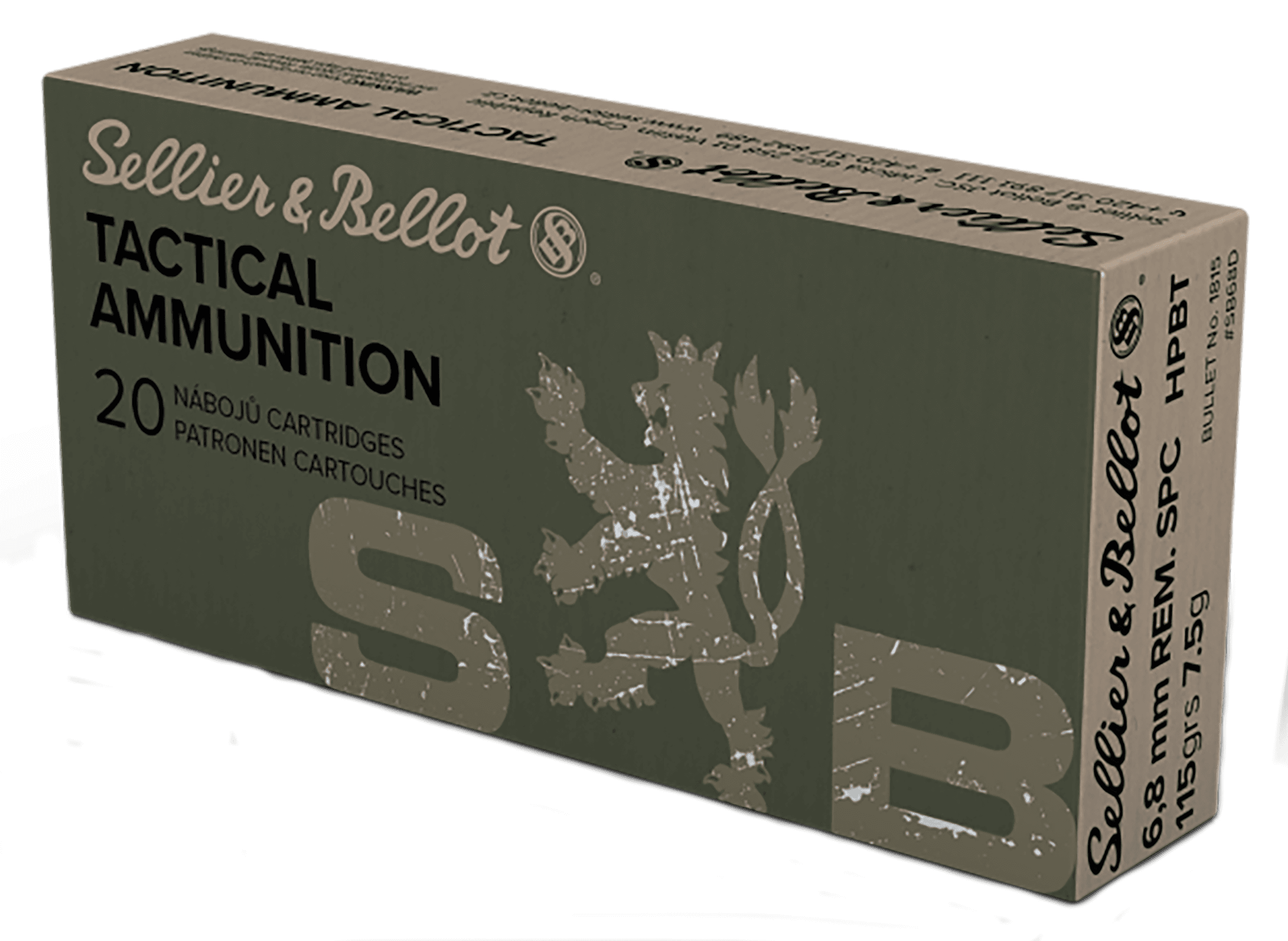 Sellier & Bellot SB68D 6.8mm Remington SPC Hollow Point Boat Tail 115 Grain 20 Rounds