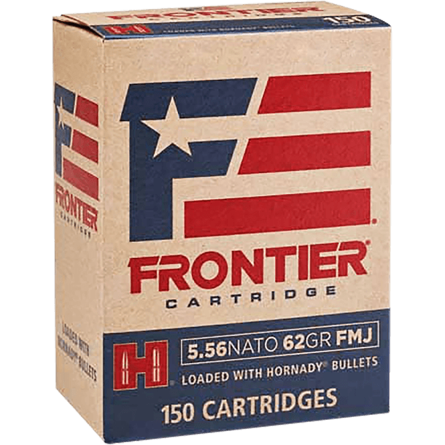 Hornady Frontier Cartridge 5.56x45mm NATO Full Metal Jacket 62 Grain 150 Rounds