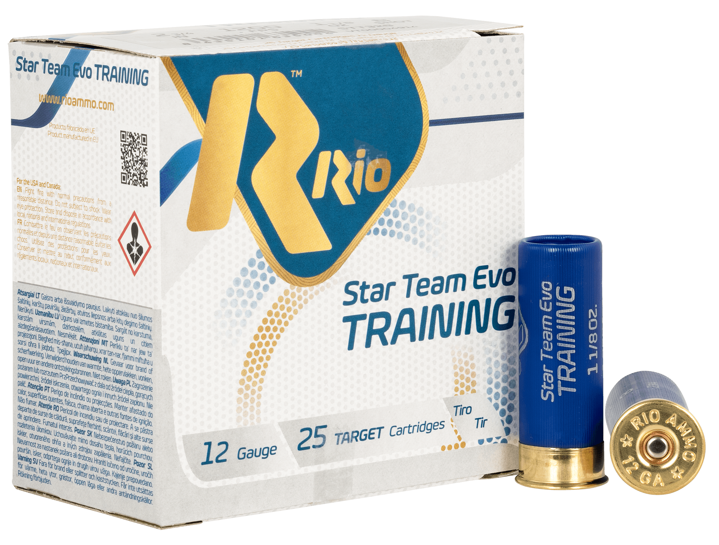 Rio Ammunition STT328 Star Team EVO 12Gauge 2.75" 1 1/8oz 8Shot 25 Rounds