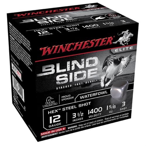 Winchester Blind Side 12 Gauge Hex Steel Shot 1-5/8 Ounce 25 Rounds