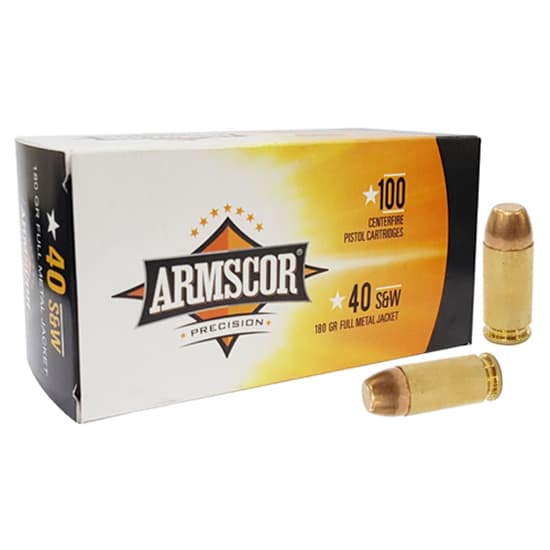 Armscor Ammo 40 S&W Full Metal Jacket 180 Grain 100 Rounds