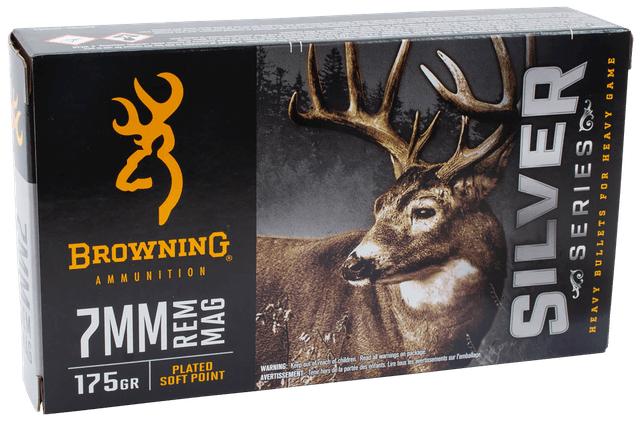 Browning Silver 7mm Remington Magnum Plated Soft Point 175 Grain 20 Rounds