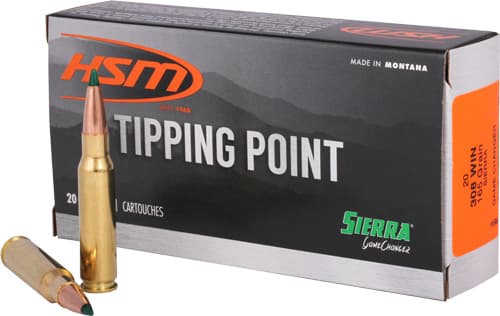 HSM Tipping Point 308 Winchester Sierra Gamechanger 165 Grain 20 Rounds