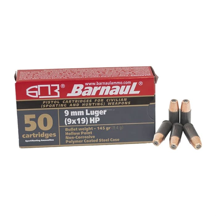9MM LUGER 145GR HOLLOW POINT 50/BOX