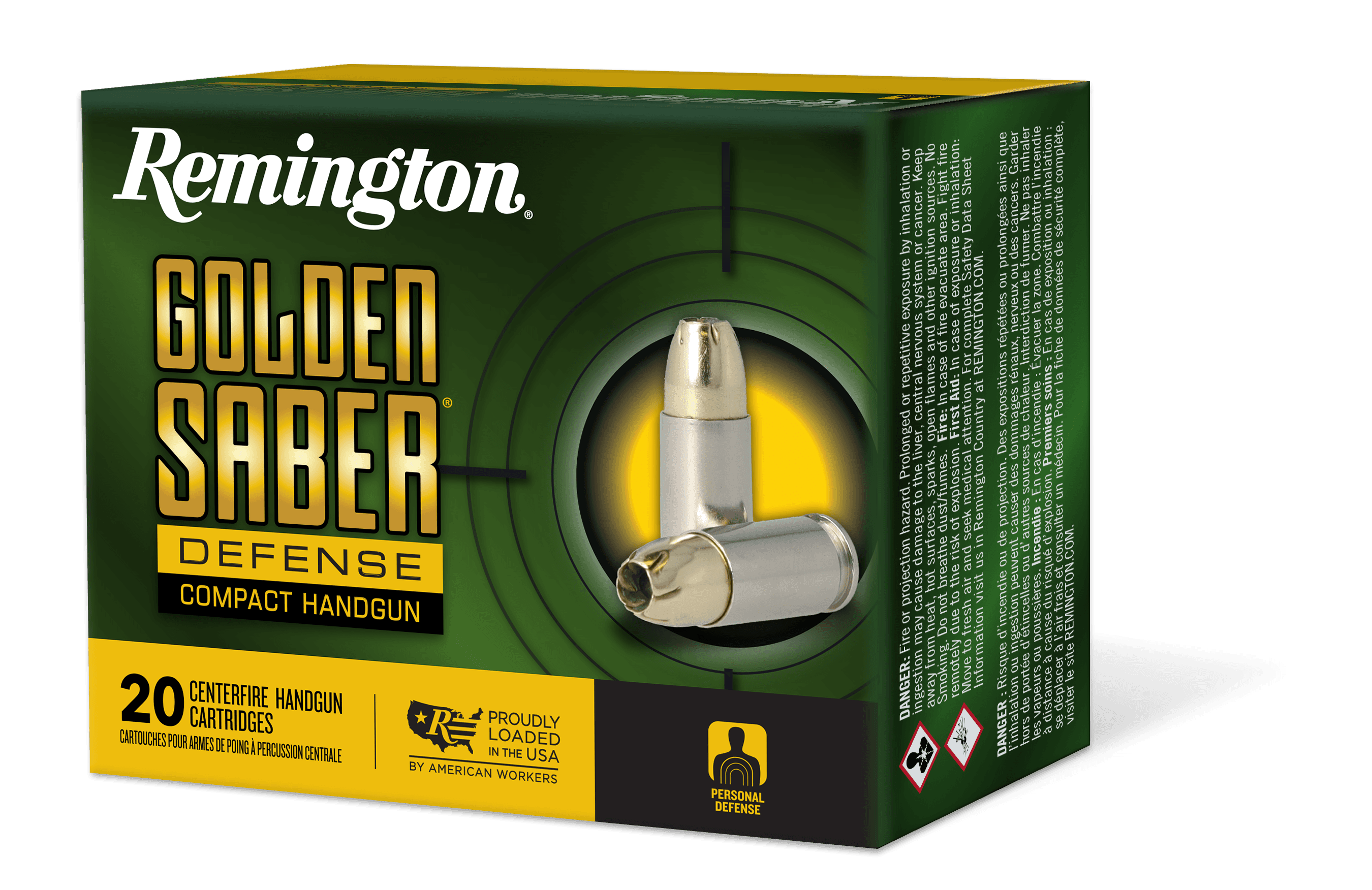 Remington Golden Saber Defense 38 Special Jacketed Hollow Point 125 Grain 20 Rounds