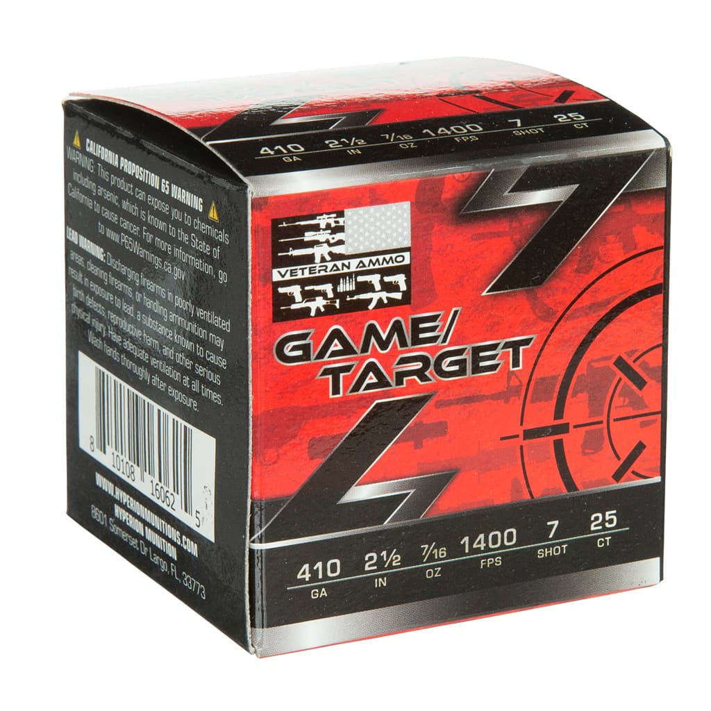 Veteran Ammo Game & Target Load 410 ga. 2.5 in. 7/16 oz. 1400 FPS 7 Shot 25 rd.