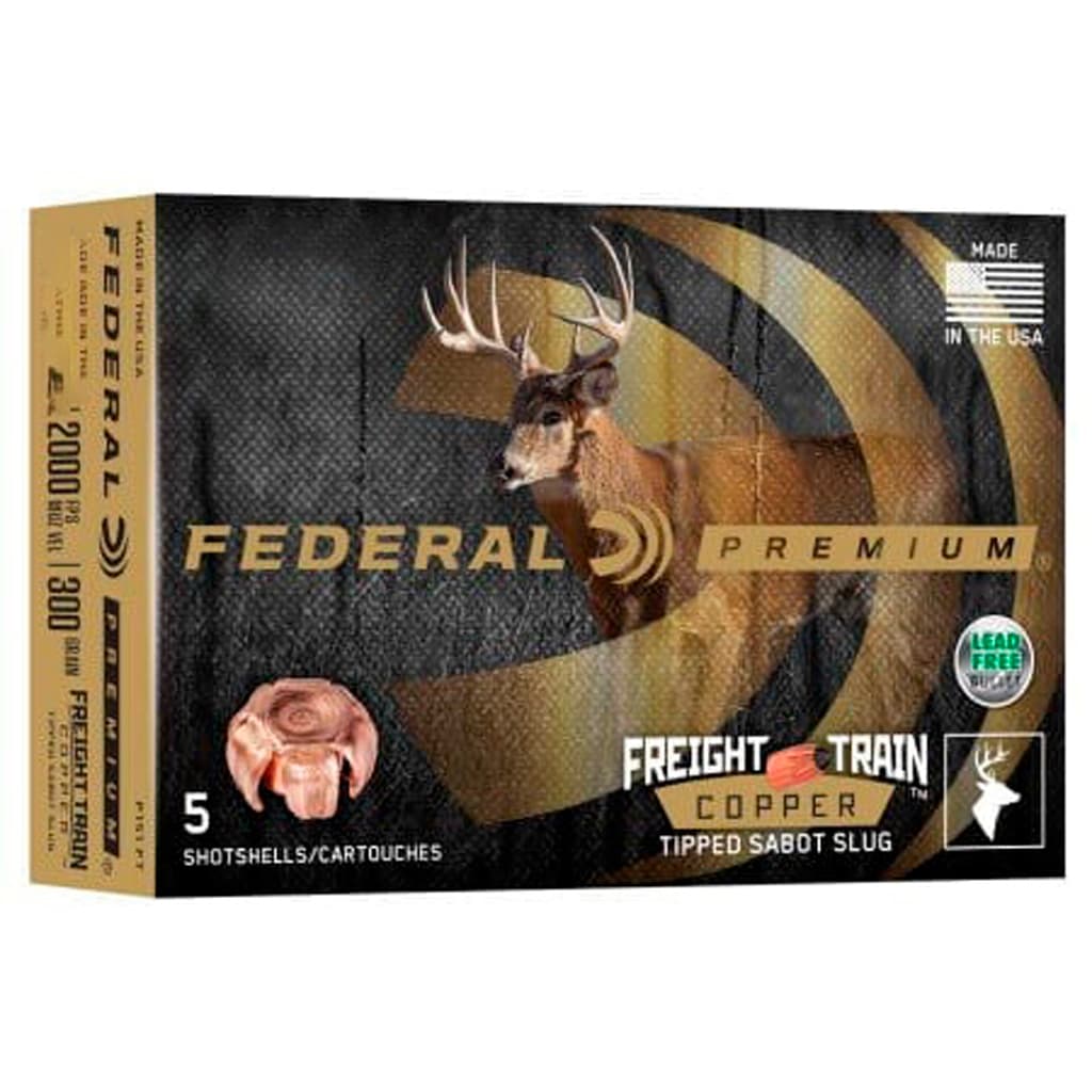 Federal Premium Freight Train Copper Sabot Slugs 20 ga. 2 3/4 in. 275 gr. 5 rd.