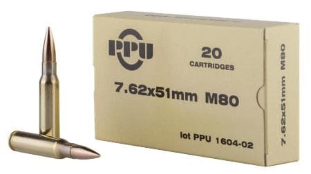 Prvi Partisan PPU MIL SPEC 7.62x51 FMJBT 145 Grain 20 Rounds