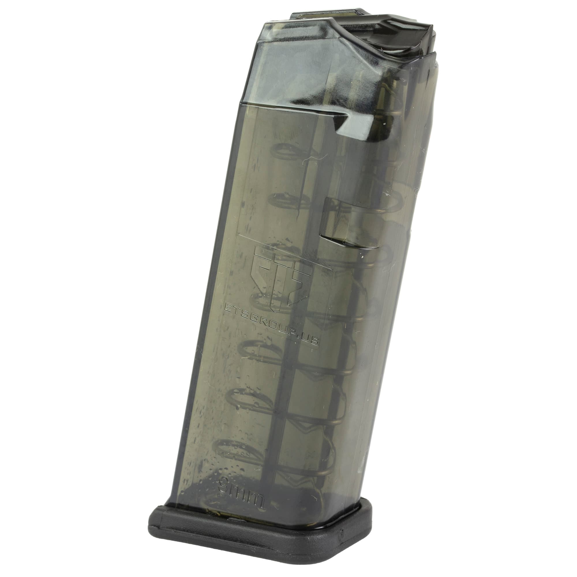 ETS Group SMKGLK1910 10rd 9mm Luger Magazine Compatible with Glock 19 26 Smoke Polymer