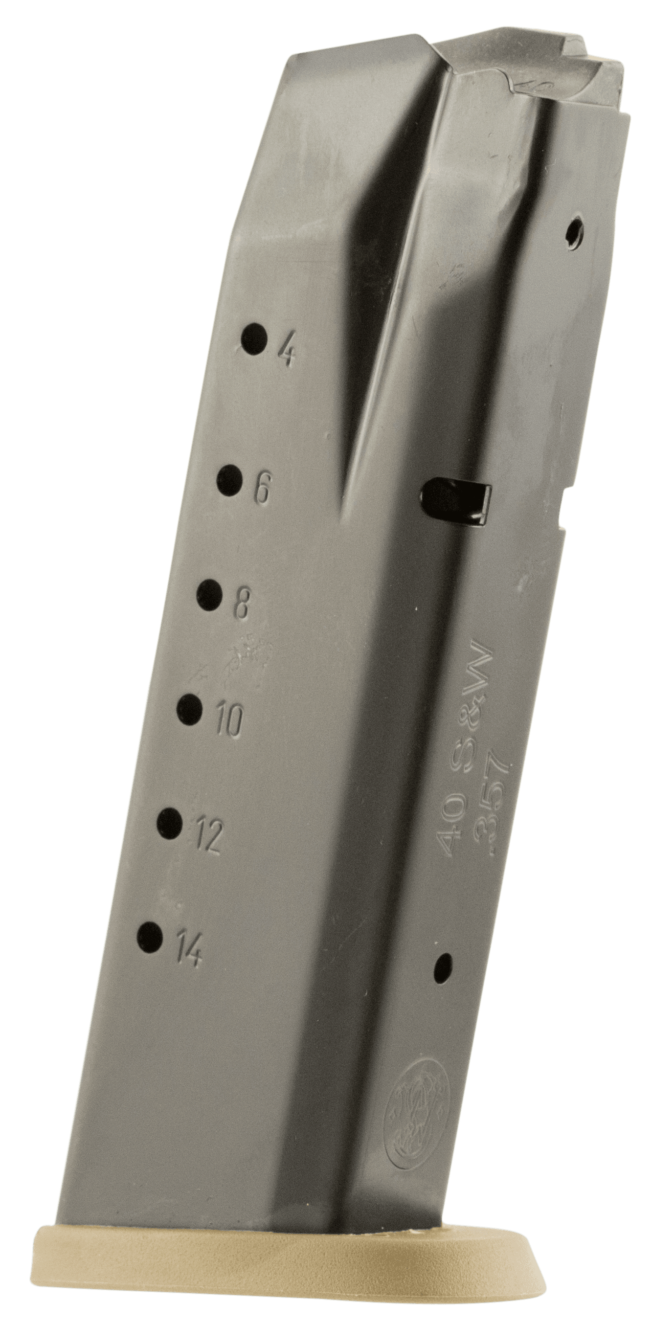 Smith & Wesson M&P 15rd 40S&W Magazine Blued Steel Brown Floor Plate