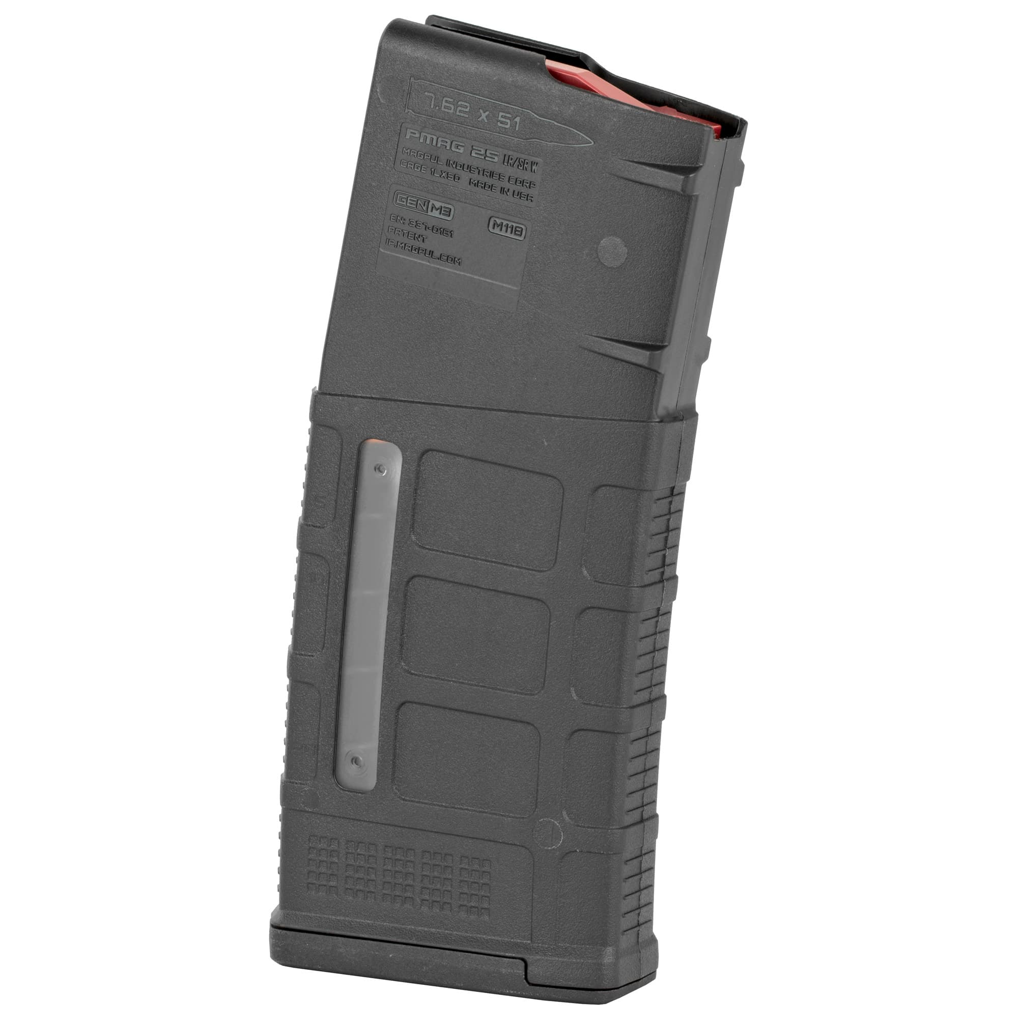 Magpul MAG577BLK PMAG GEN M3 25rd Detachable w/Capacity Window 308 Win/7.62x51mm NATO Fits AR-10/M110/SR25 Black Polymer