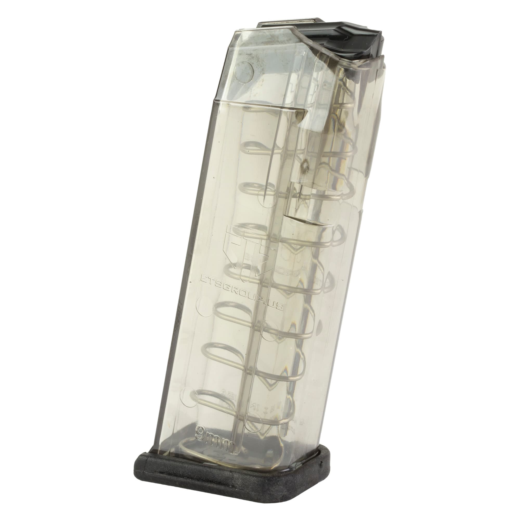 ETS Group GLK1910 10rd 9mm Luger Magazine Clear Polymer Compatible with Glock 19 26 Gen 1-5