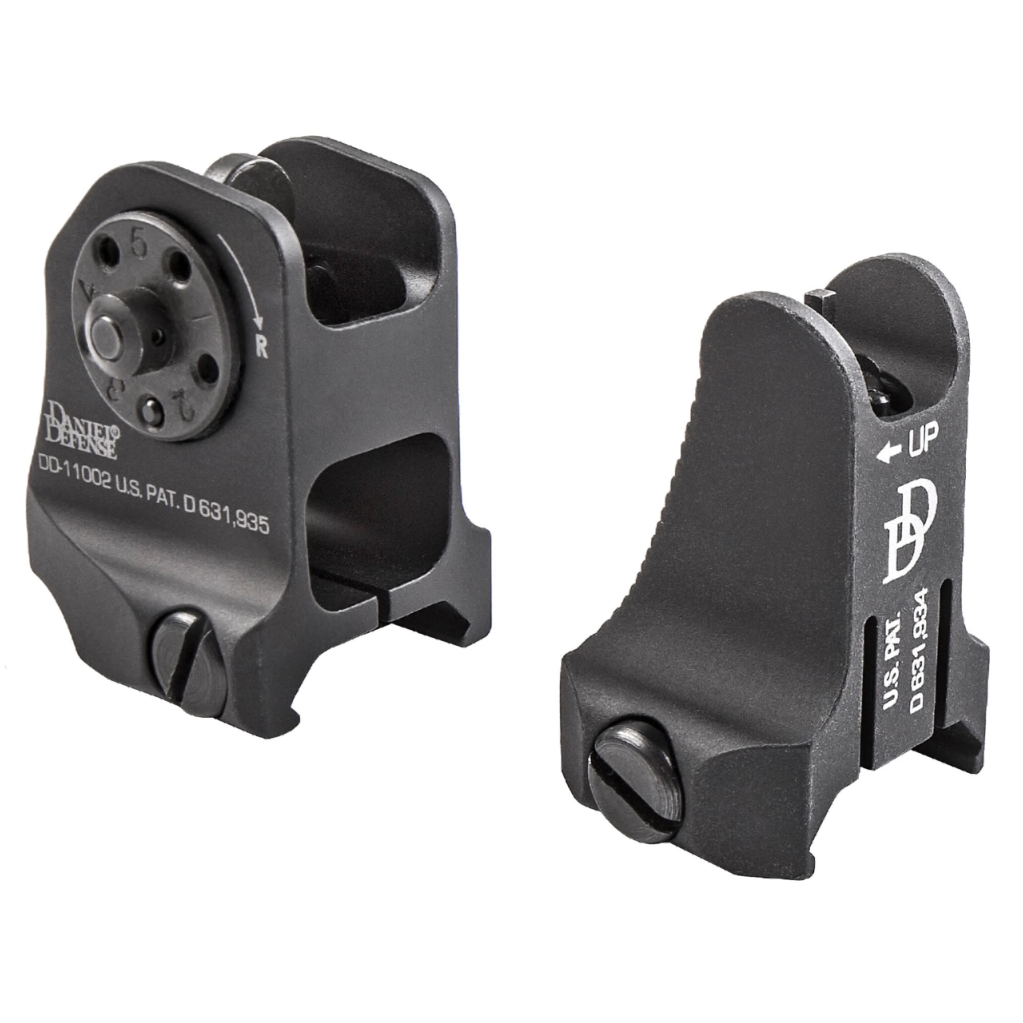 Daniel Defense 1908809116 AR-15 Iron Sight Set  Black Hardcoat Anodized Fixed Front & Rear Sight