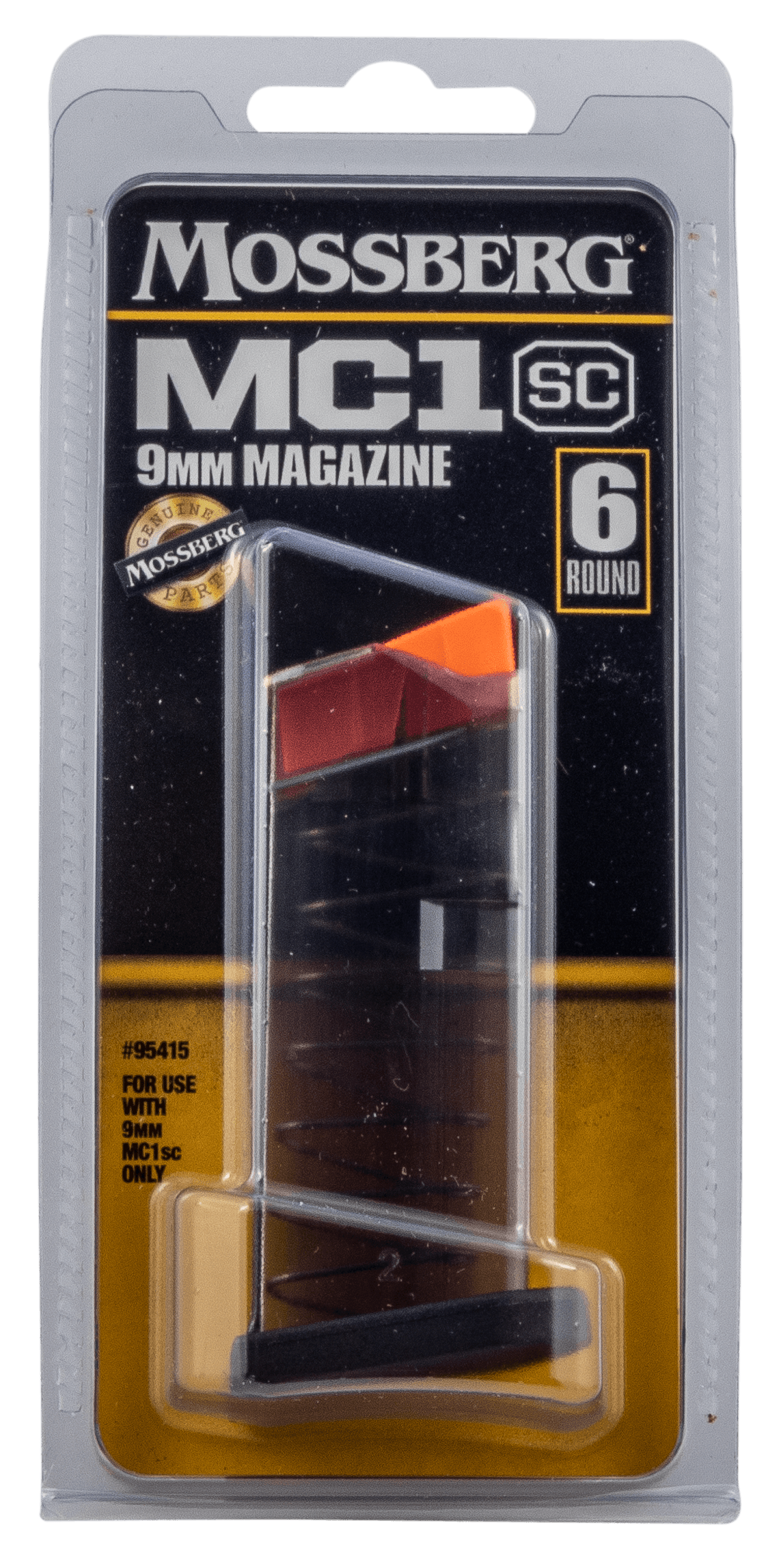 Mossberg MC1sc Magazine 9mm 6 Round Polymer Flush-Fit High-Visibility Follower