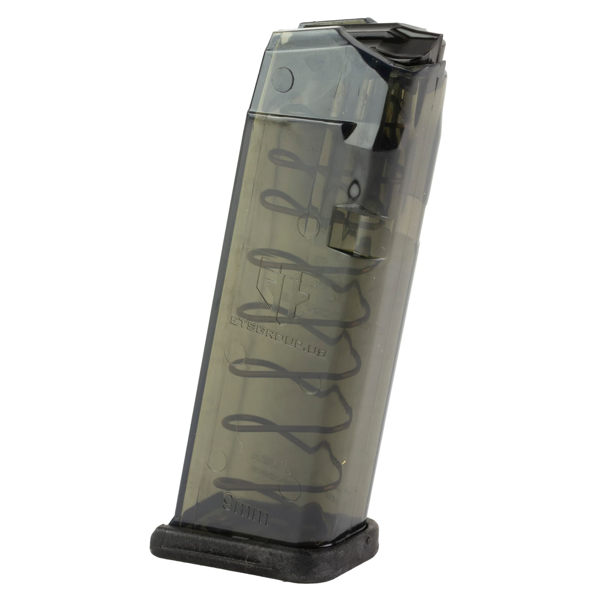 ETS Group SMKGLK19 15rd 9mm Luger Magazine Compatible with Glock 19 26 Carbon Smoke