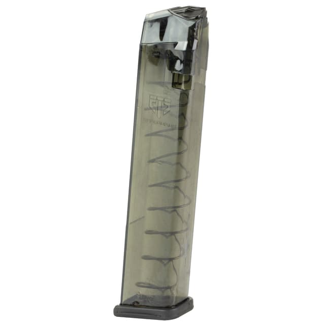 ETS Group 27rd Extended Pistol Magazine 9mm Luger Compatible with Glock 17 19 26 Smoke