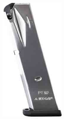 Mec-Gar 15rd 9mm Magazine Compatible with Taurus PT92 PT99 Nickel Plated
