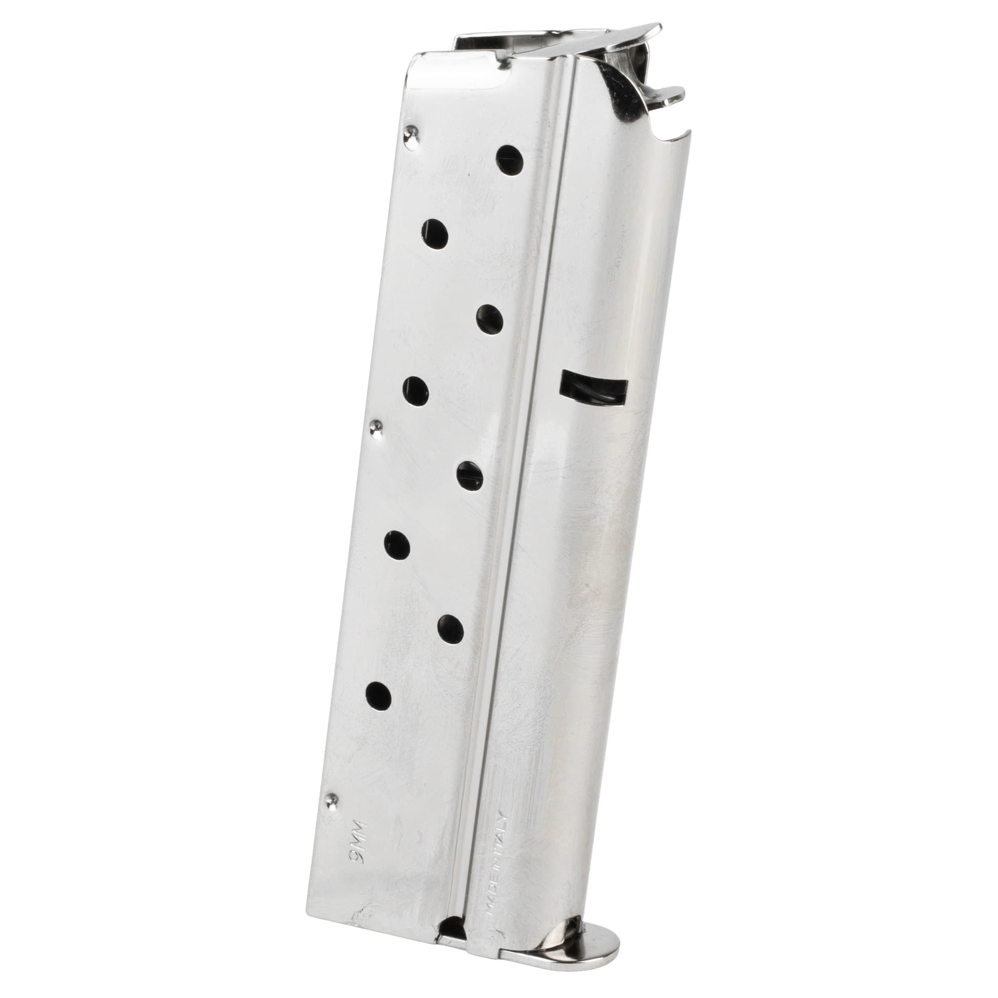 Mec-Gar 1911 Government 9rd 9mm Luger Nickel Carbon Steel Magazine MGCGOV9LN