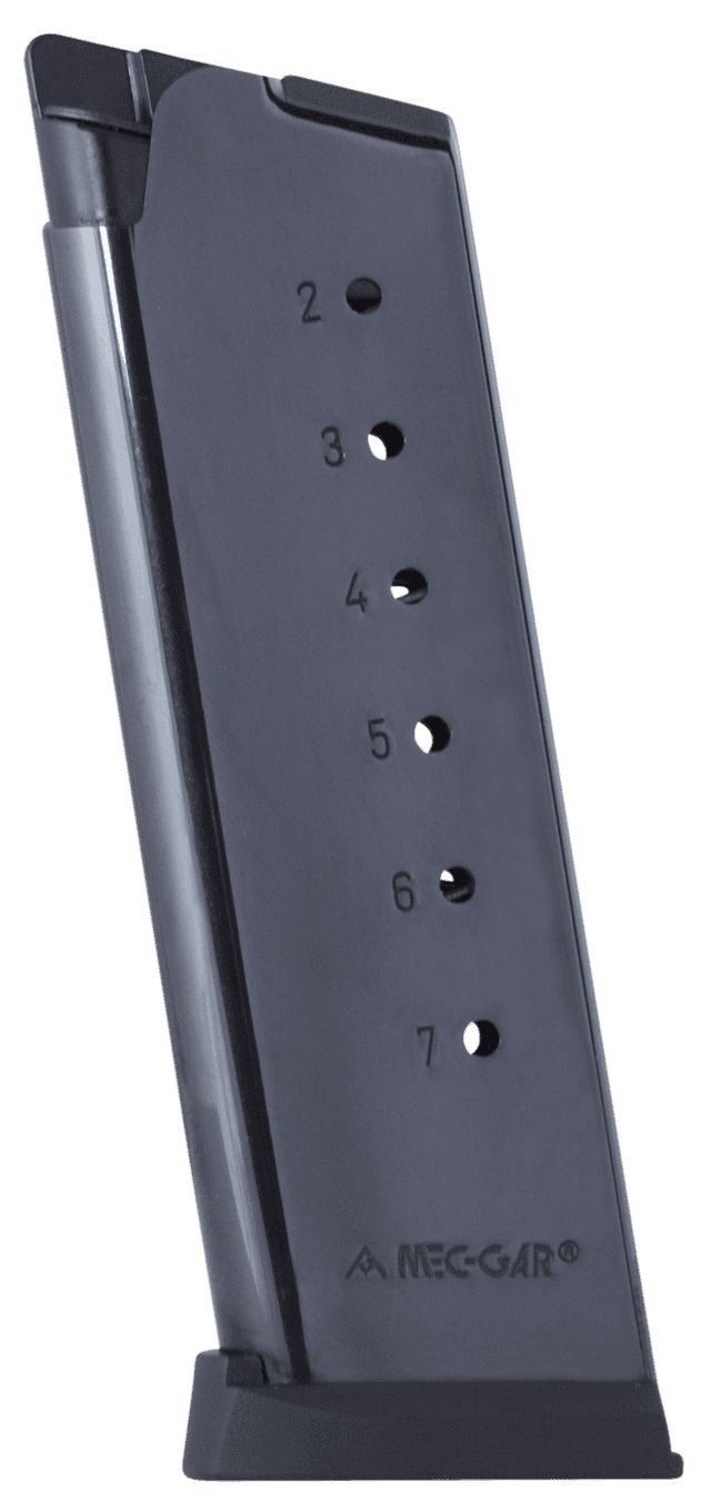 Mec-Gar 1911 Officer Magazine 7 Round 45 ACP Blued Steel