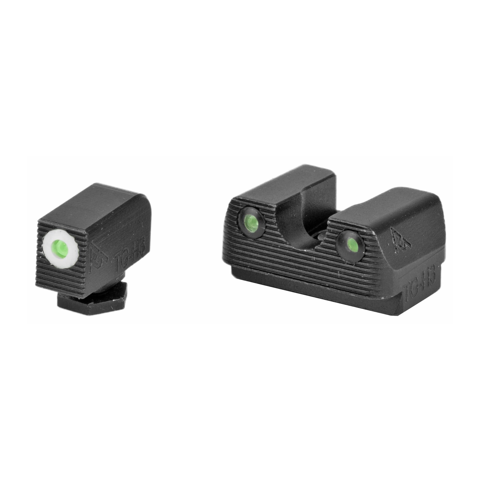 Rival Arms Night Sights Glock 42 43 Green Tritium White Outline Front Rear Sight