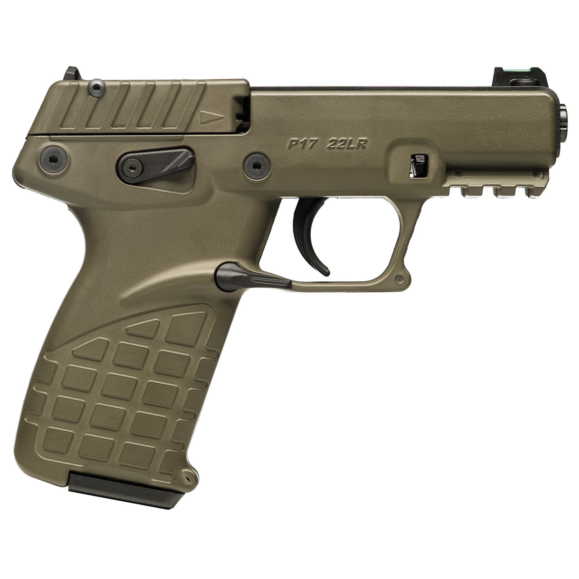 Kel-Tec P17 Pistol - OD Green | .22 LR | 3.8"  Threaded Barrel | 10rd | Fiber Optic Front Sight