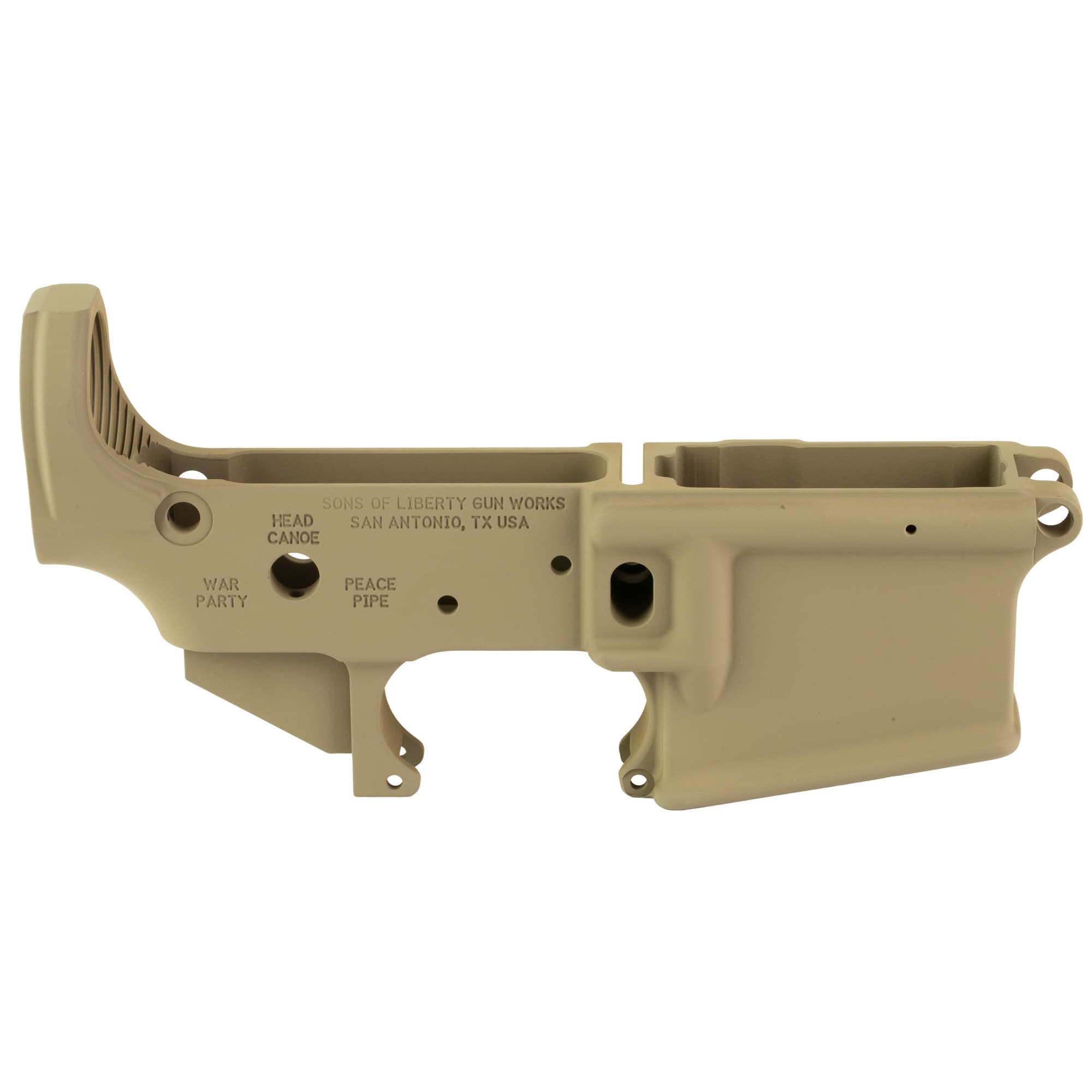 Sons of Liberty Gun Works Scalper Multi Caliber Stripped Lower Flat Dark Earth Cerakote