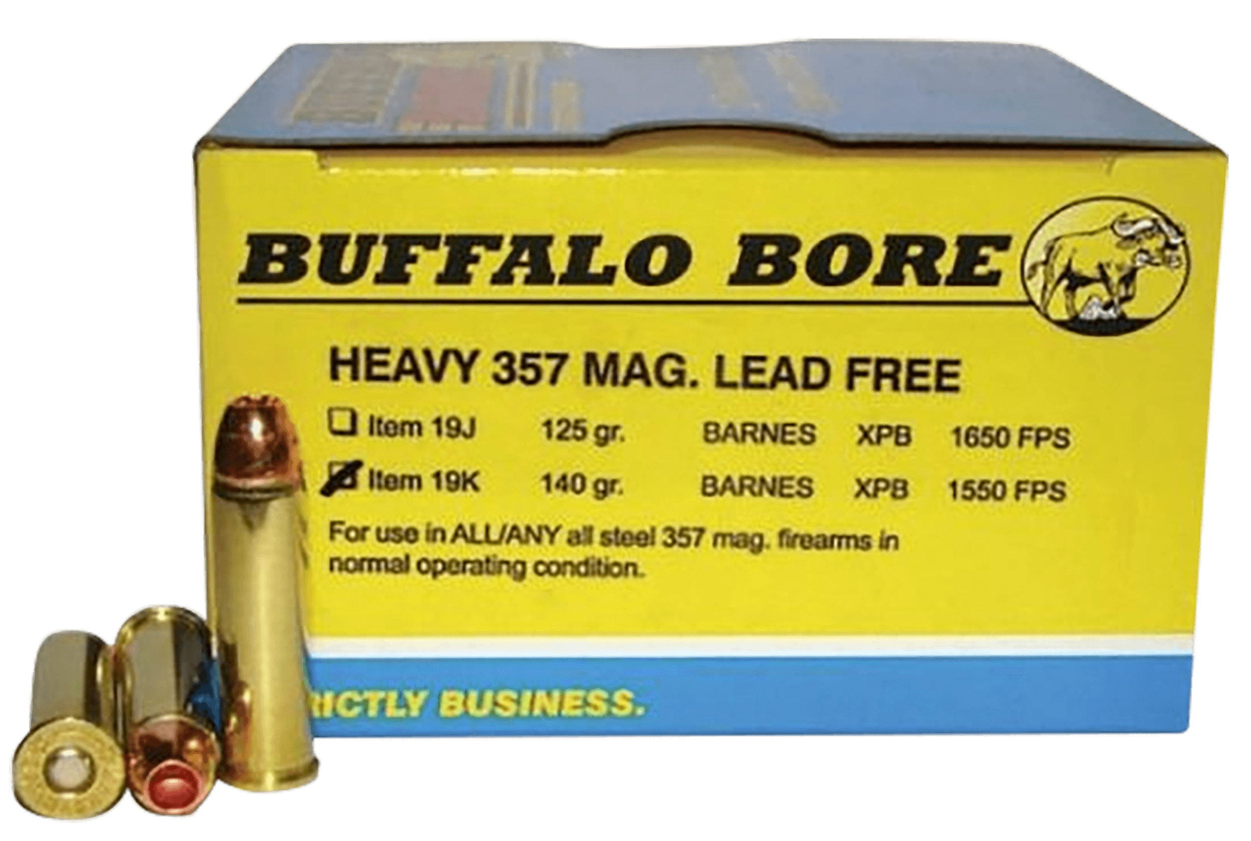 Buffalo Bore Ammunition 19K20 Buffalo-Barnes Strictly Business 357Mag 140gr Barnes VOR-TX XPB Lead Free 20 Rounds