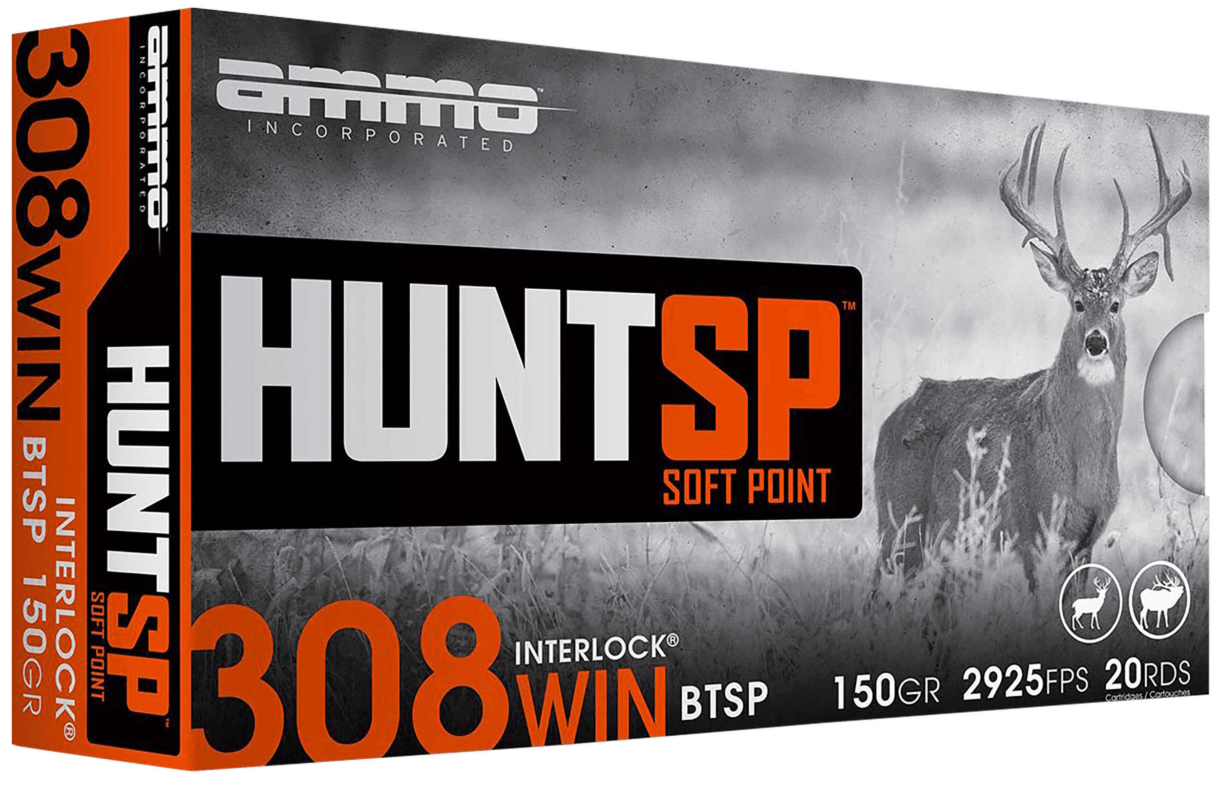 Ammo Inc 308150SPA20 Hunt  308Win 150gr Soft Point 20 Rounds