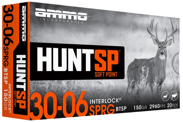 Ammo Inc 3006150SPA20 Hunt 30-06Springfield 150gr Soft Point 20 Rounds