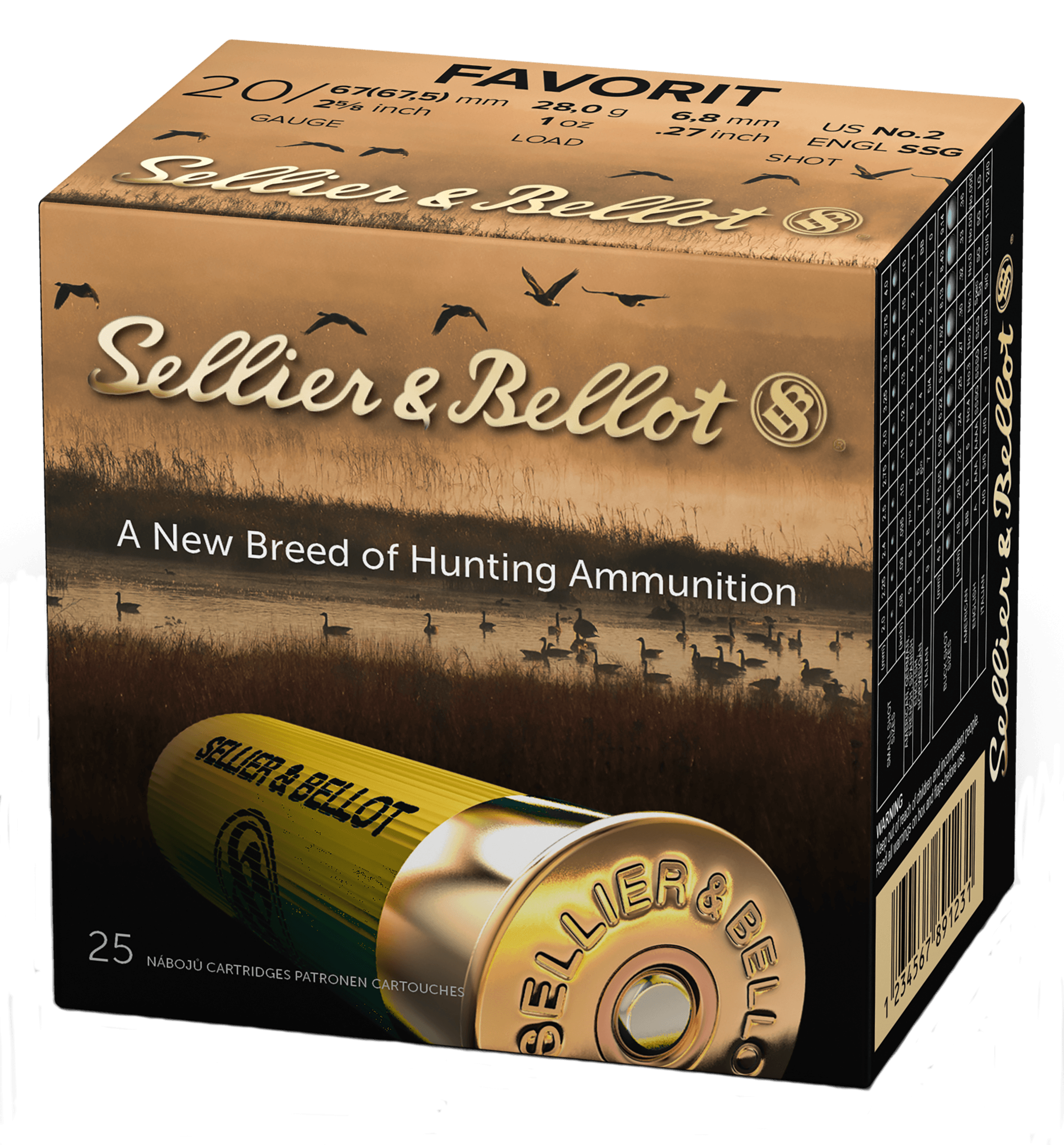 Sellier & Bellot SB20BSA 20 Gauge Buckshot 1 Ounce 25 Rounds