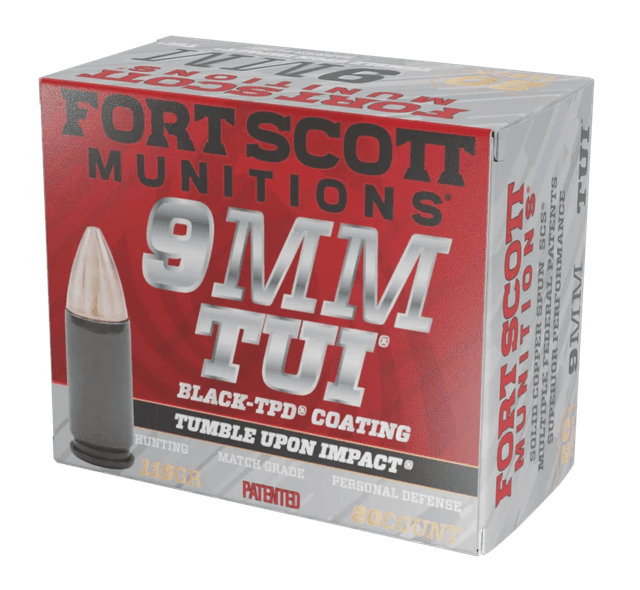 Fort Scott Munitions 9MM115SCVTPD Tumble Upon Impact (TUI)  9mmLuger 115gr Solid Copper Spun 20 Rounds *TPD-9 Coated