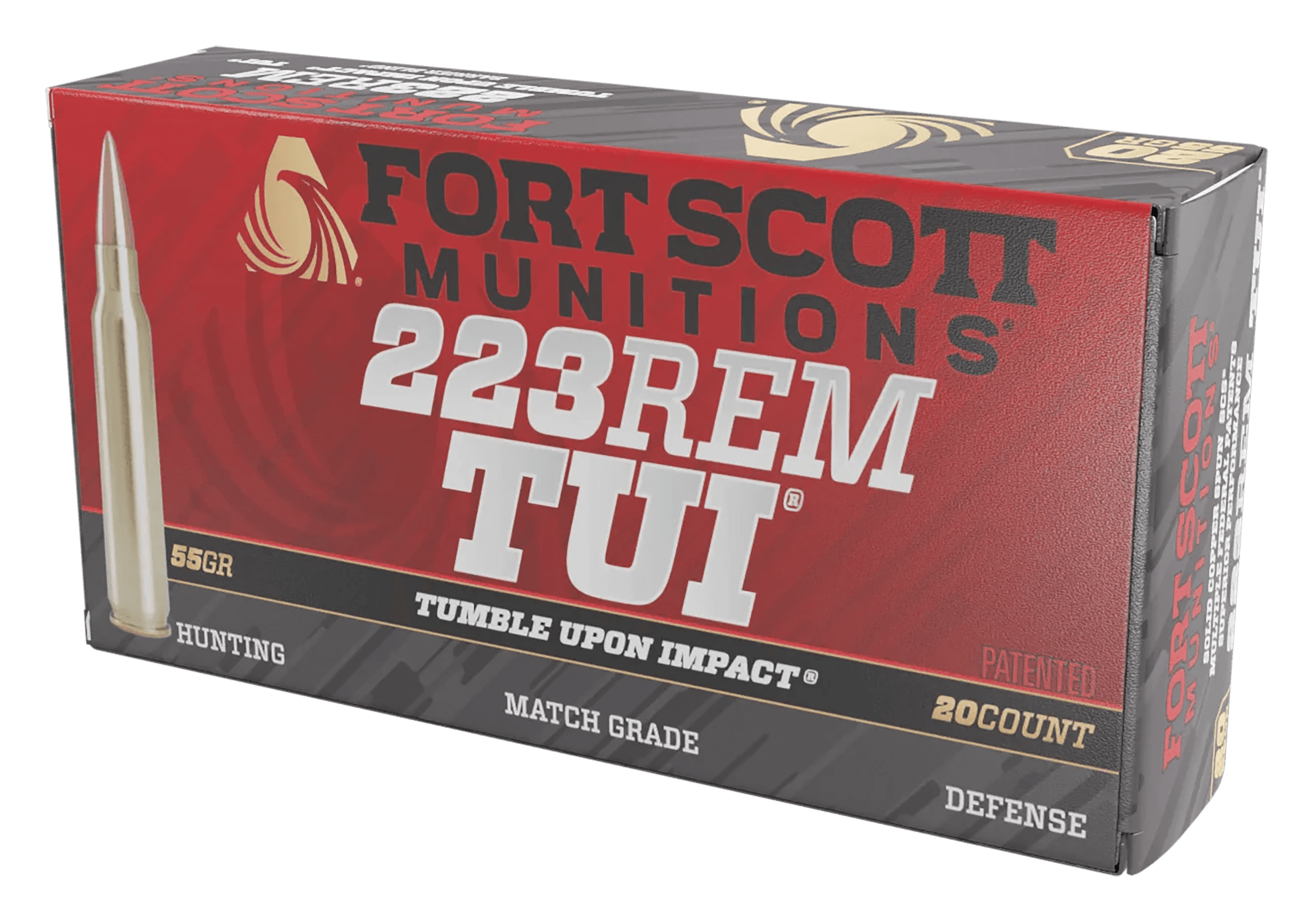 Fort Scott Munitions 223055SCV Tumble Upon Impact (TUI)  223Rem 55gr Solid Copper Spun 20 Rounds