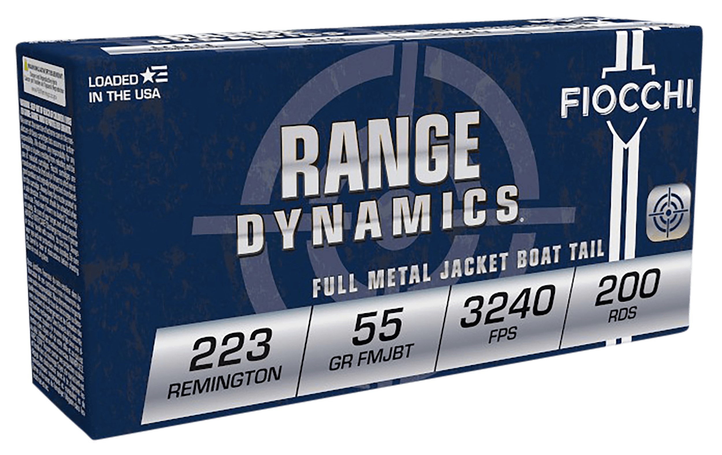 Fiocchi 223ARD Range Dynamics  223 Rem 55 gr Full Metal Jacket Boat Tail 200/5 *Sold as a Case