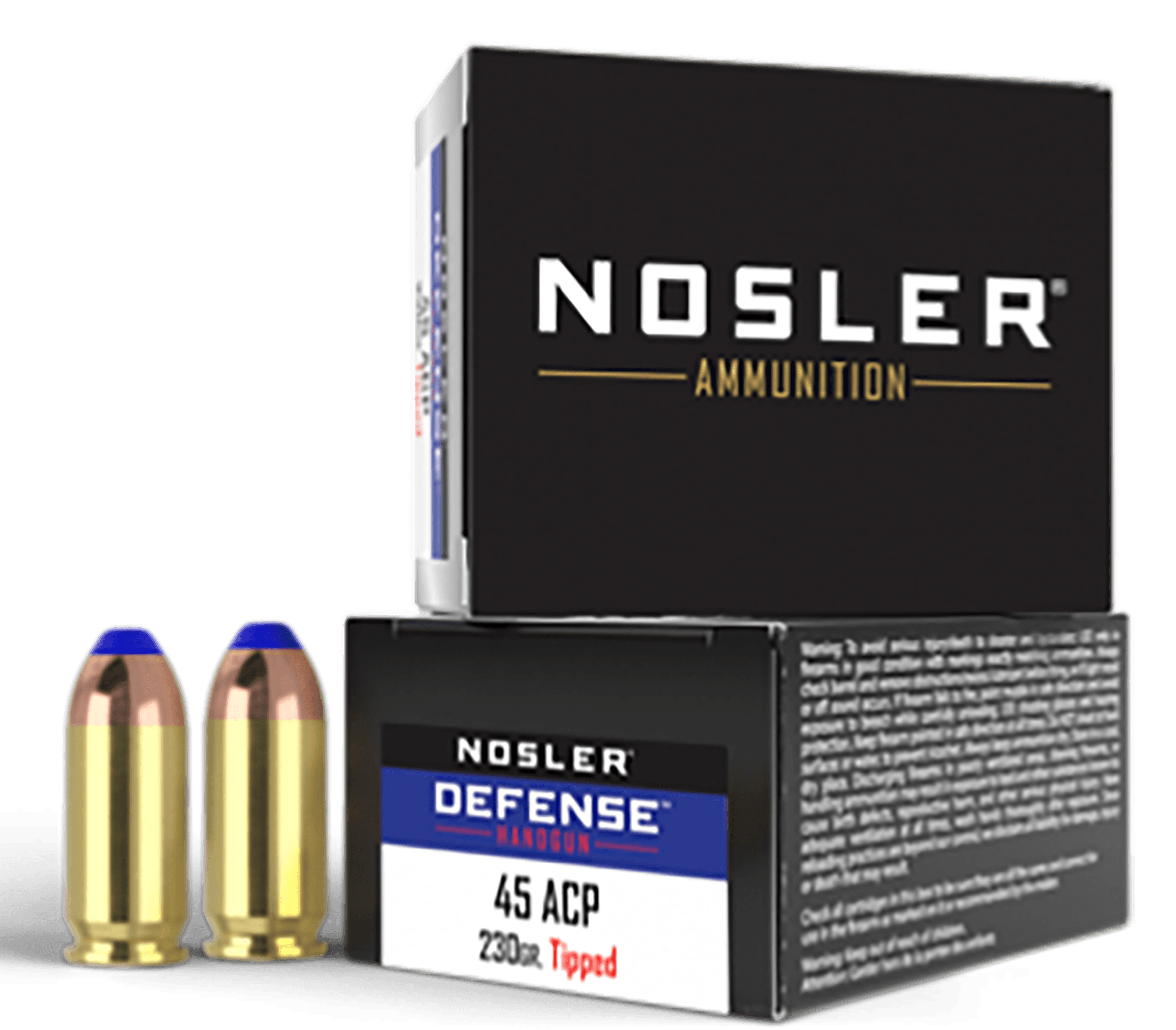 Nosler Defense Handgun 45 ACP Bonded Performance Tipped 230 Grain 20 Rounds