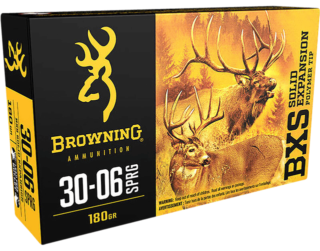 Browning BXS Copper Expansion 30-06 Springfield Lead Free Solid Expansion 180 Grain 20 Rounds
