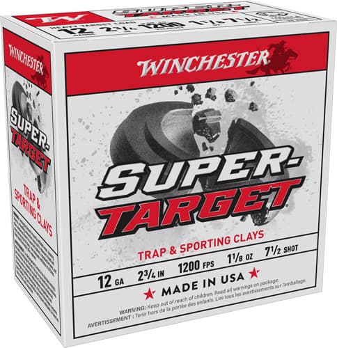 Winchester Target 12 Gauge Lead Shot 1-1/8 Ounce #7.5 250 Rounds