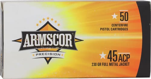 Armscor 45 ACP Full Metal Jacket 230 Grain 50 Rounds