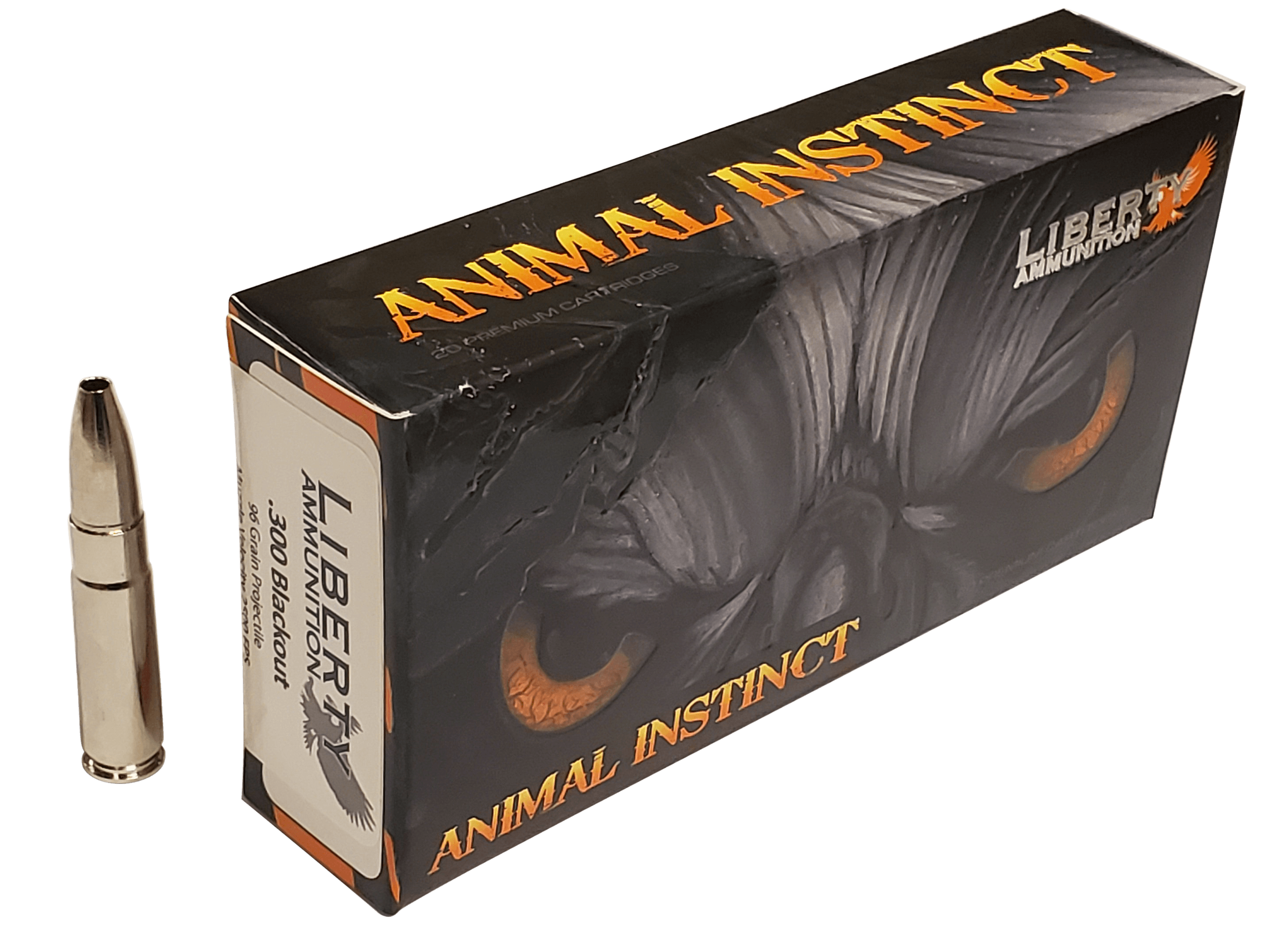 Liberty Ammunition LAHAC300044 Animal Instinct 300Blackout 96gr Fragmenting Copper Hollow Point 20 Rounds